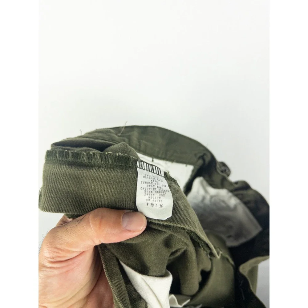 Vintage Polo Ralph Lauren Pleated Chino Pants Mens 38x36 (36x31) Olive Green Mad